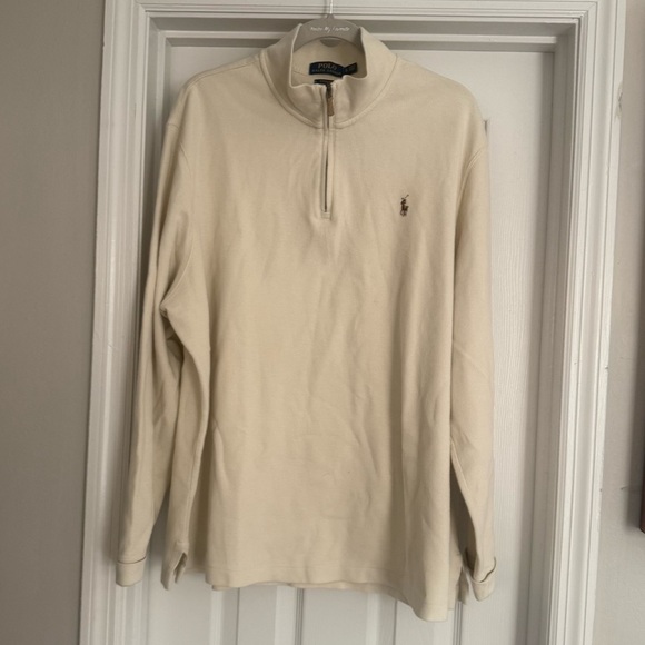POLO RALPH LAUREN Luxury Jersey Quarter-Zip Pullover XL - Picture 3 of 8